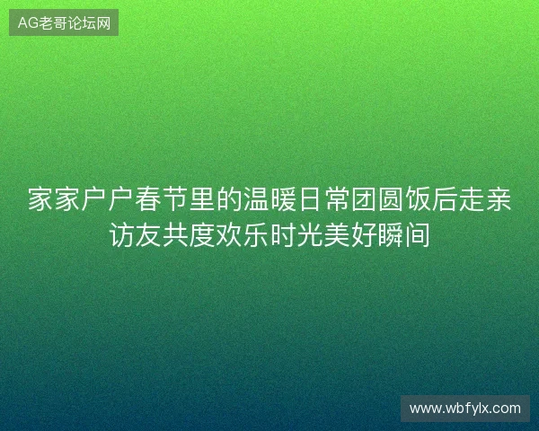 家家户户春节里的温暖日常团圆饭后走亲访友共度欢乐时光美好瞬间 家家户户春节里的温暖日常团圆饭后走亲访友共度欢乐时光美好瞬间